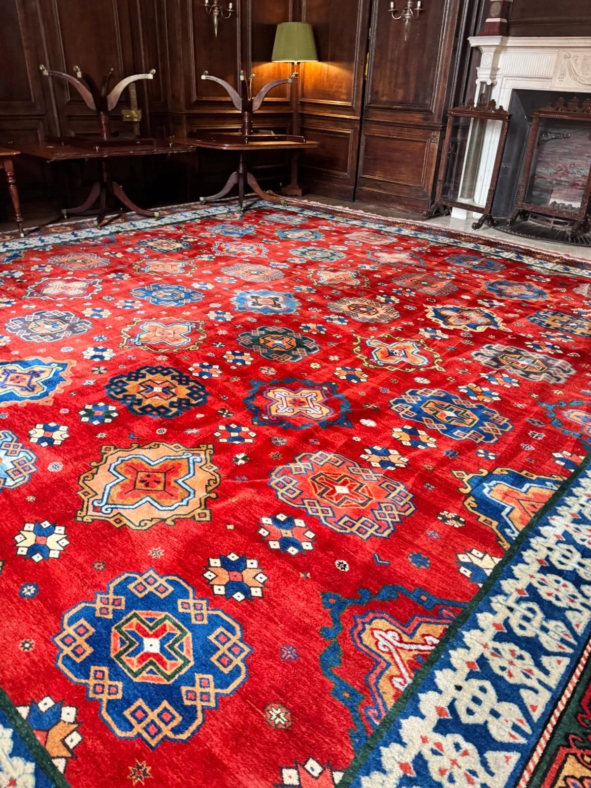 Large red rug in an Oxford University room